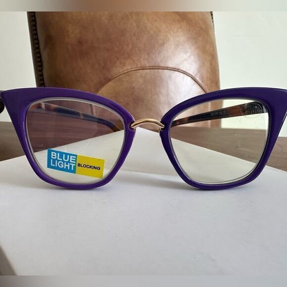 💼 Readers with Blue Light Protect. We Purple  Frames Contemporary Cat Eye - Picture 2 of 7